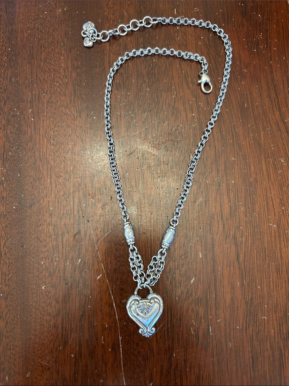 Brighton Vintage Blair Heart necklace EUC
